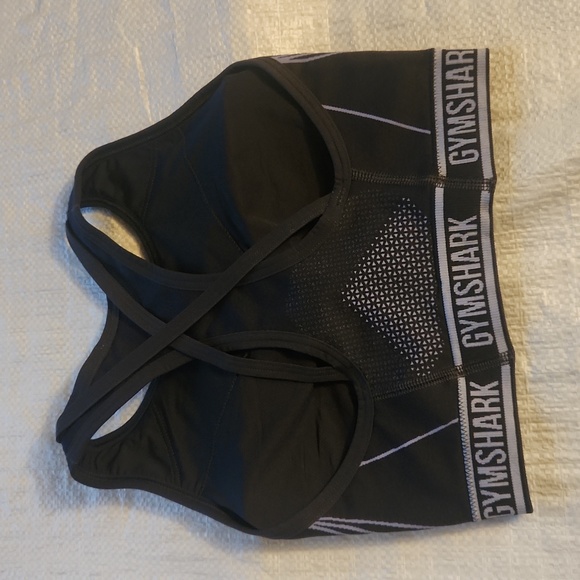 Gymshark Bralette Darker Grey to Black with Purple Highlights Size X Sm. - Picture 3 of 6